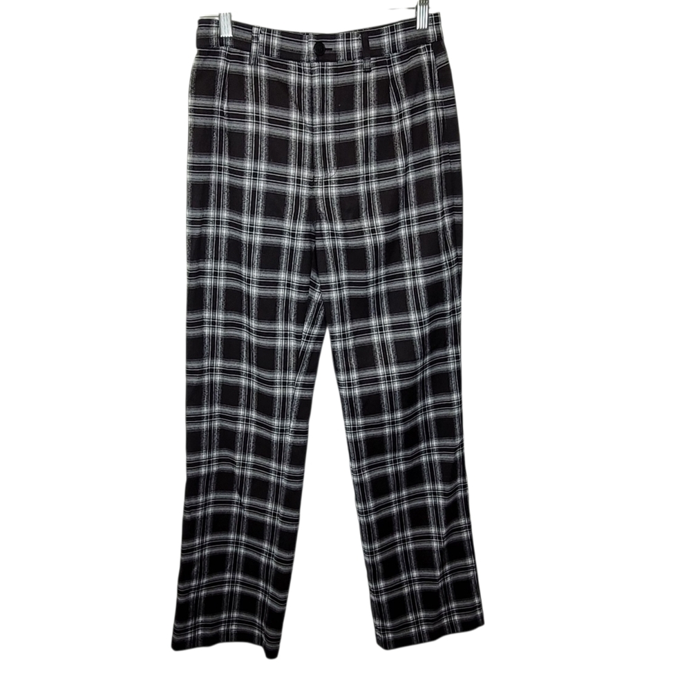 Reformation Franklin Flannel Pants 2 Black Plaid Academia - Picture 2 of 7